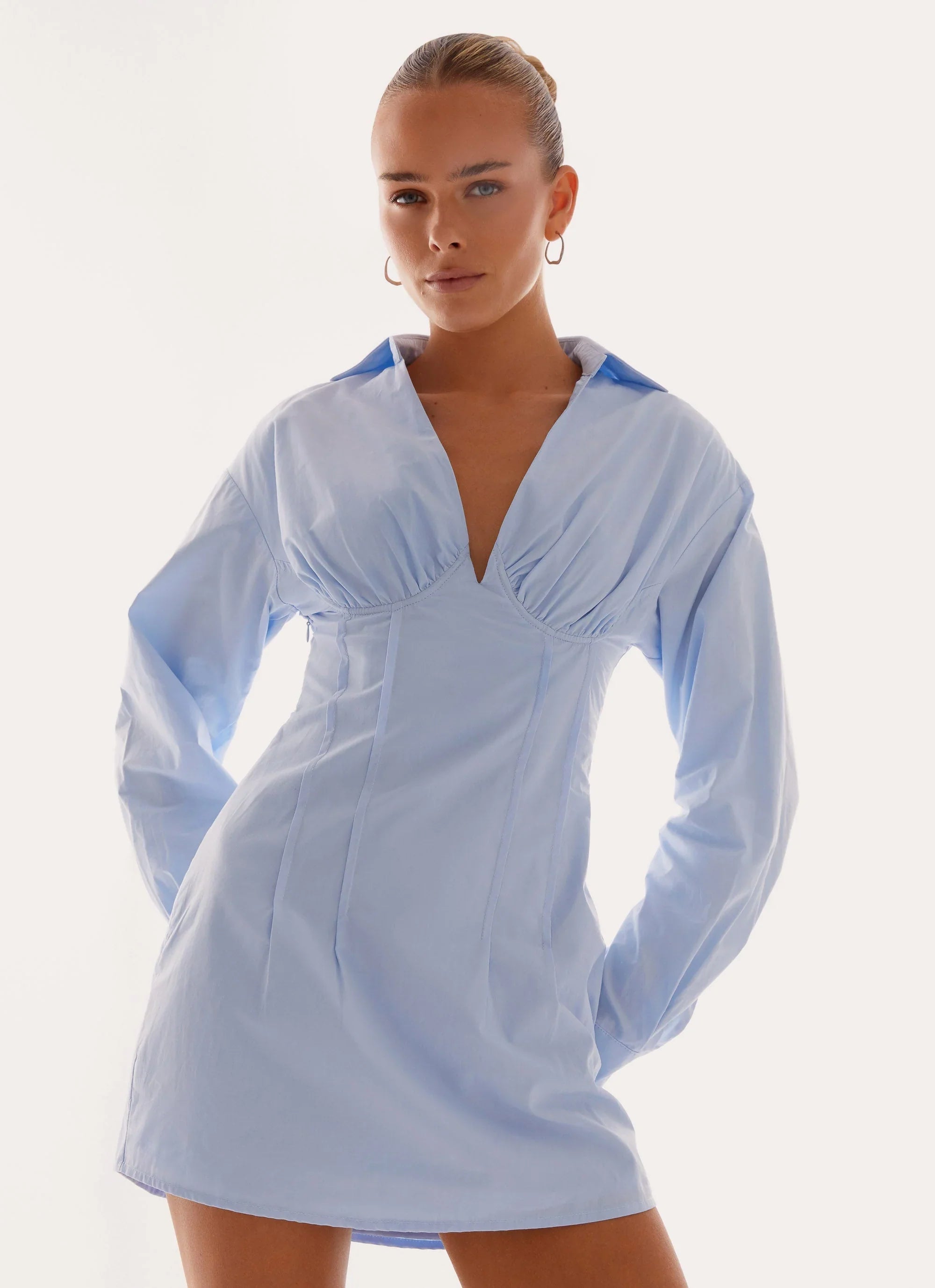 Clancy Mini Shirt Dress Blue