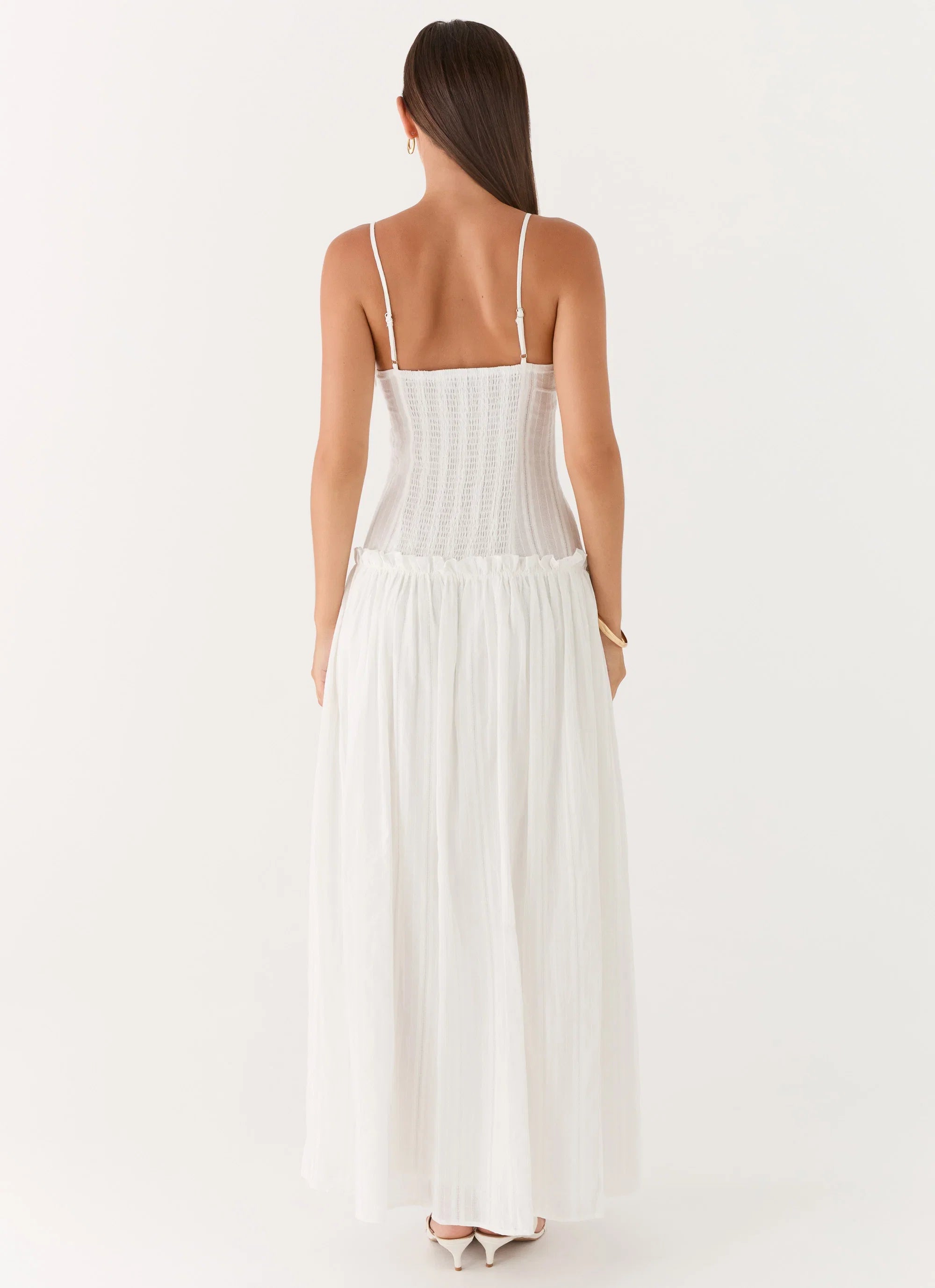 Jacinda Drop Waist Maxi Dress Ivory