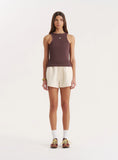 Chocolate 4th Branded Racer Vest Top