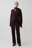 Lara Knit Cardigan With Scarf Chocolate