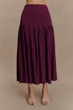 Romaine Bandage Knit Midi Skirt Wine