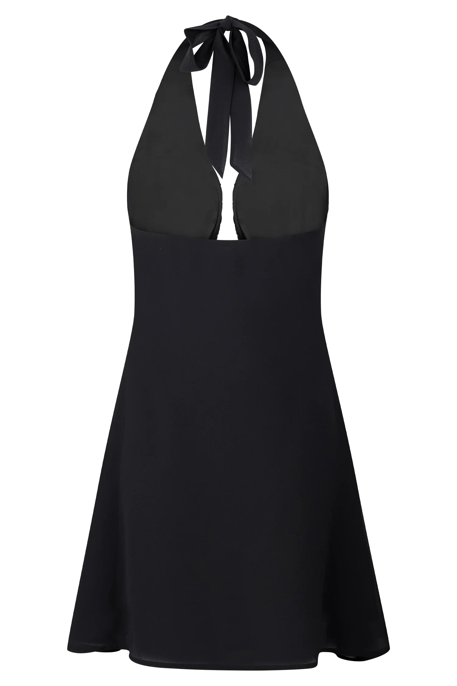 Malakhai Chiffon Halter Mini Dress Black