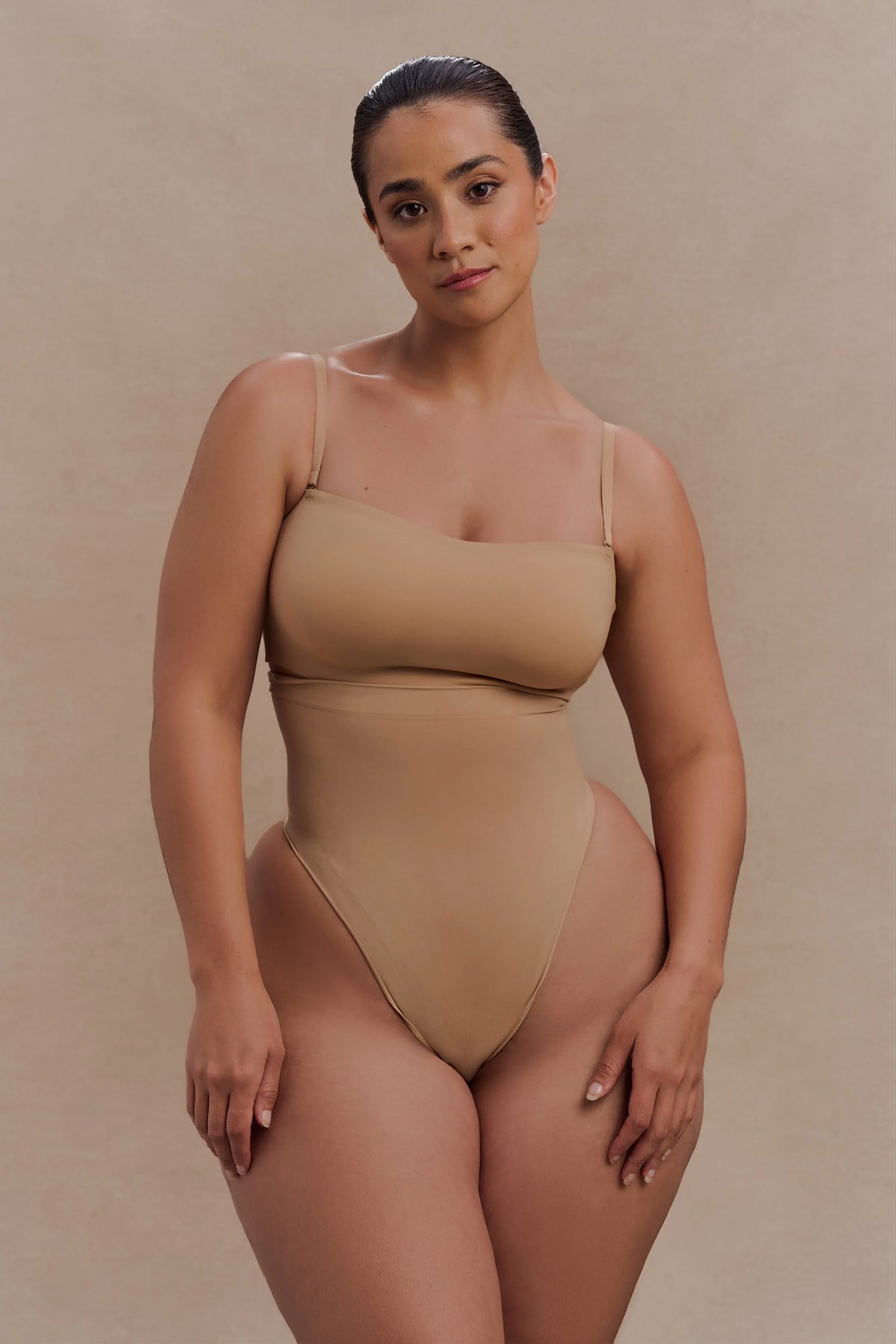 Saria High Waist Shapewear Briefs Beige
