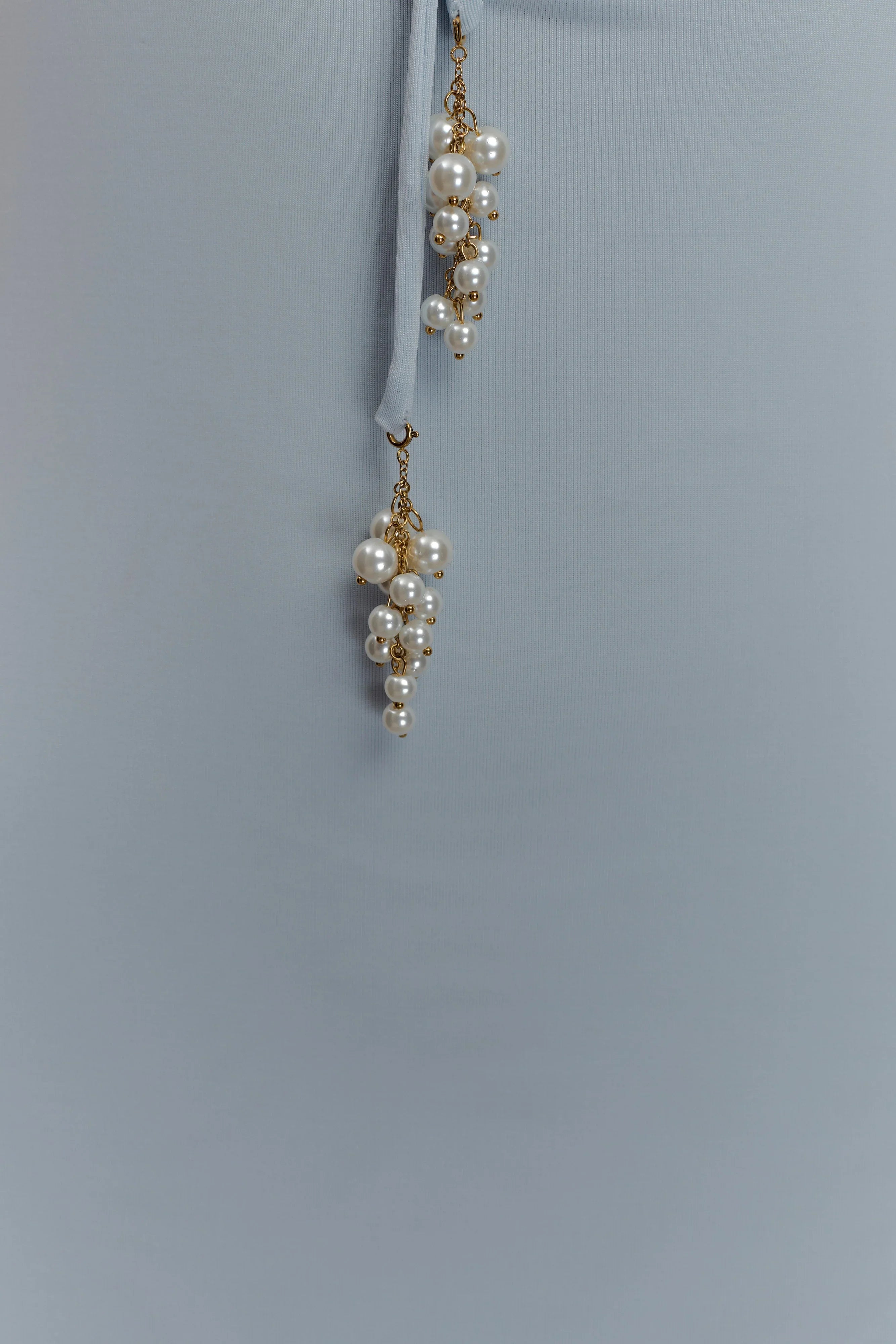 Beryl Slinky Maxi Dress With Pearls Pale Blue