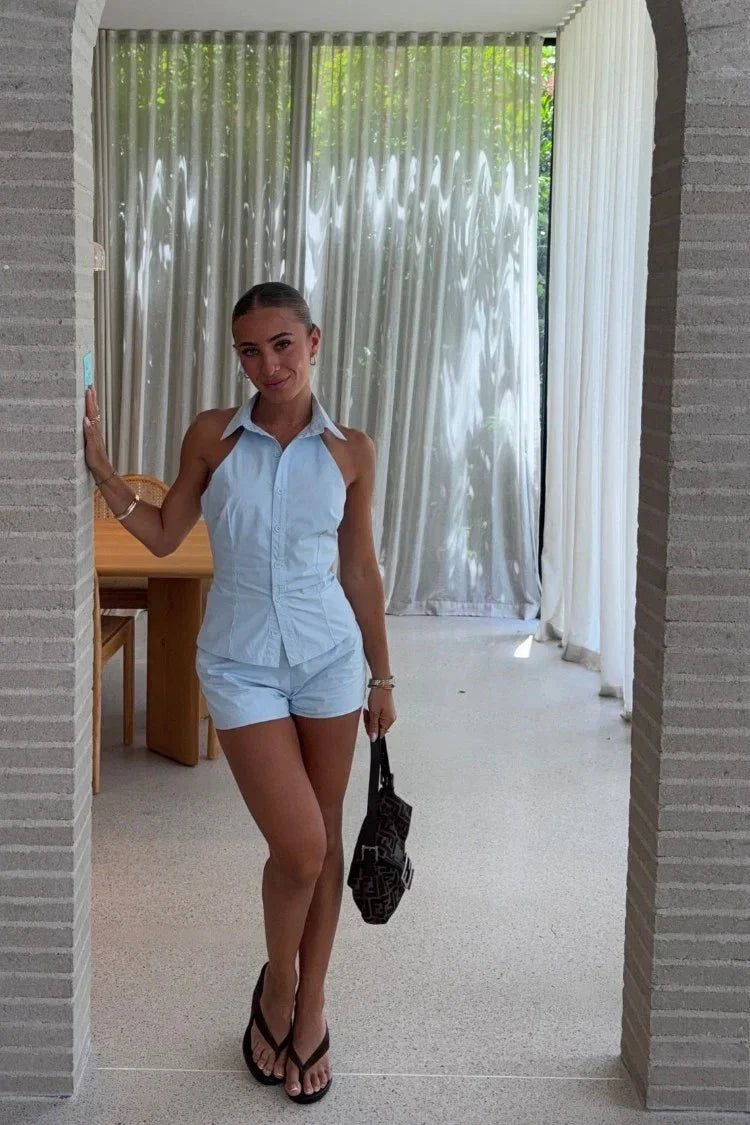 Caelan Blue Woven Shorts