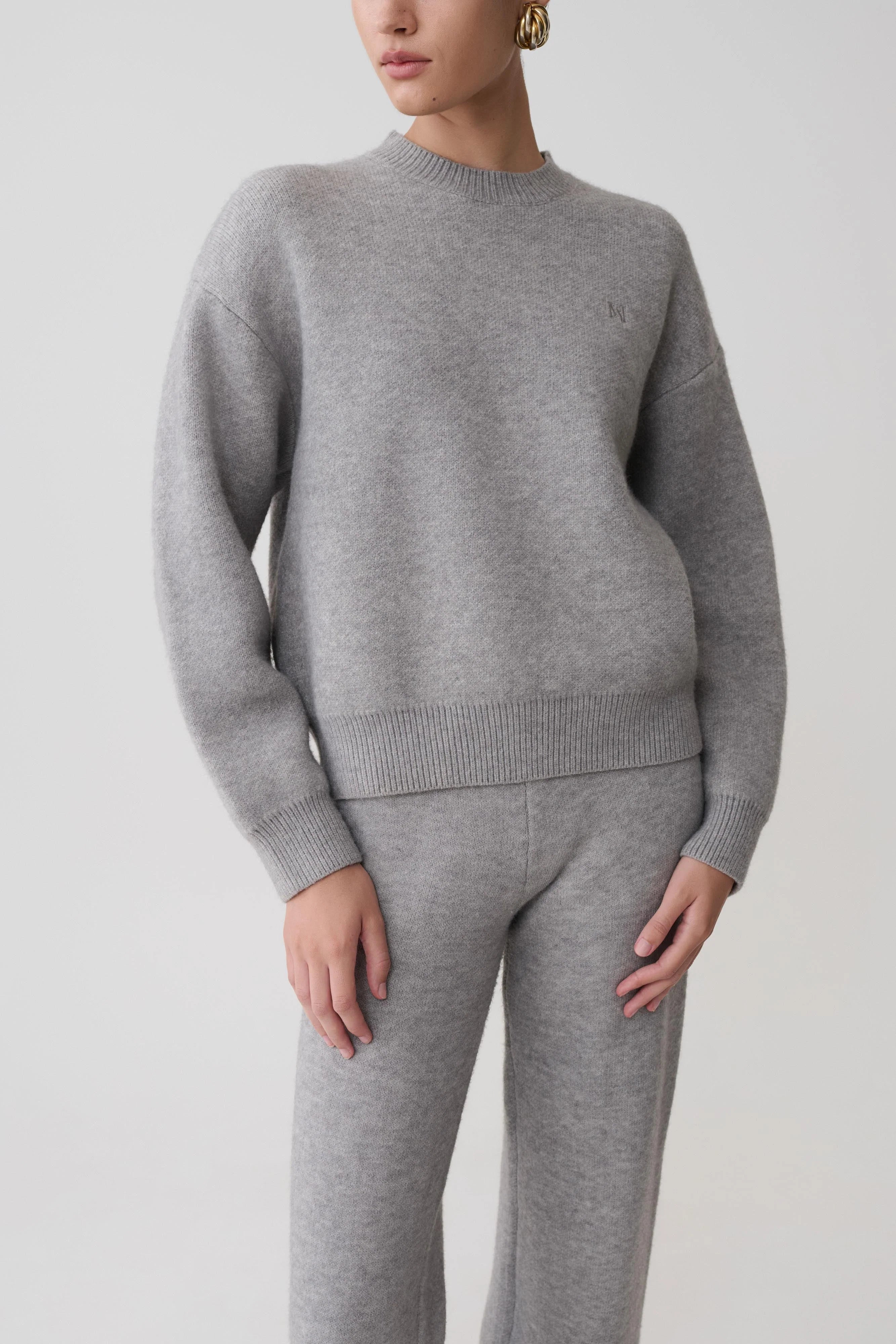 Lulu Oversized Knit Jumper Grey Marle