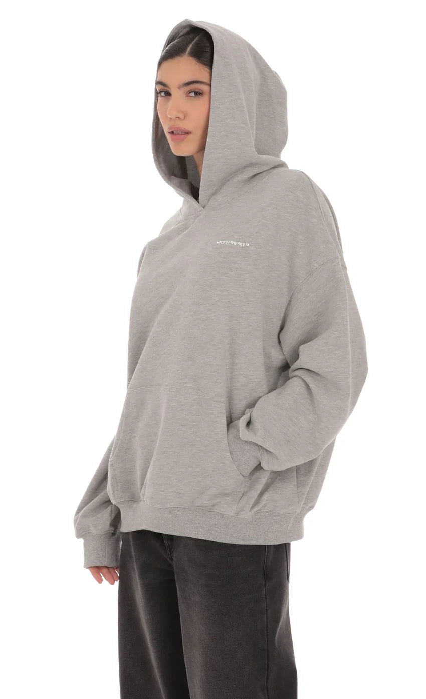 Fleece Lucy Hoodie in Grey