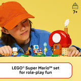 LEGO Super Mario Party at Toads House Building Toy Pretend Play Set for Boys Girls Ages 7 Kids Building Blocks with Digital Action 2 Toad Toy Figures Gift Idea for Birthdays 72041