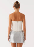 Radar Satin Corset Ivory