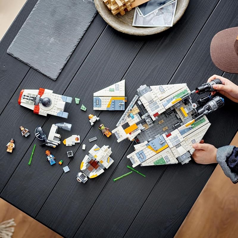 LEGO Star Wars Ahsoka Ghost and Phantom II Spaceship Toy Star Wars Building Toys Set for Kids Boys Girls Ages 10 Gifts for Birthdays 5 Minifigures 75357