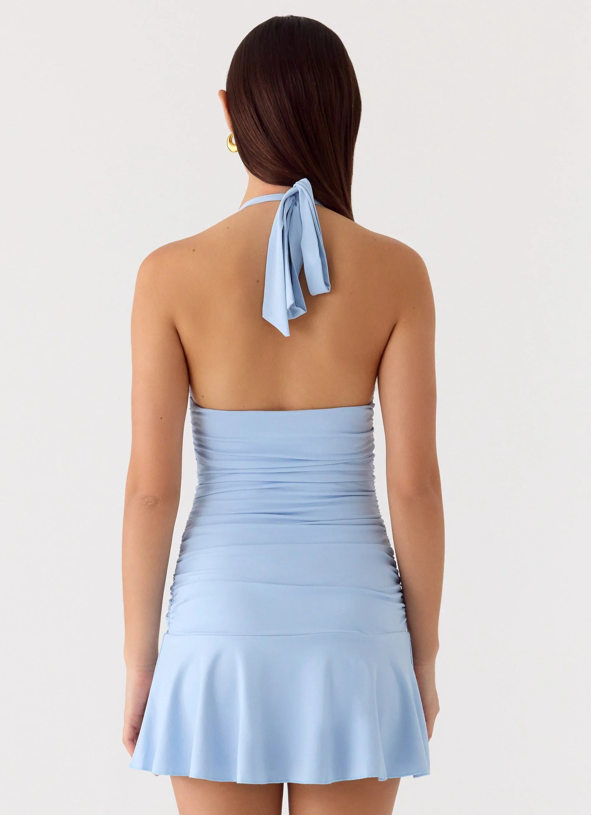 Kanata Halter Mini Dress Blue