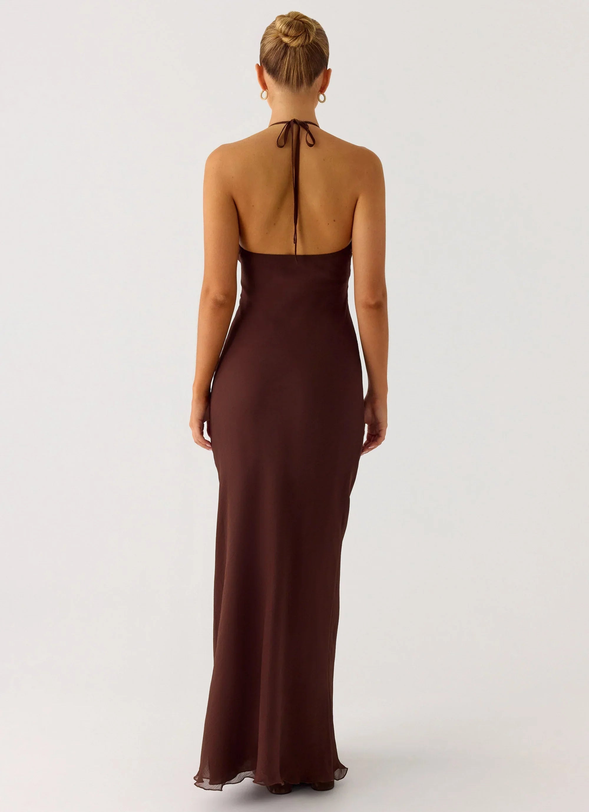 Harlyn Halter Maxi Dress Chocolate