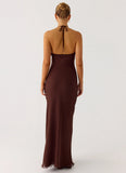 Harlyn Halter Maxi Dress Chocolate