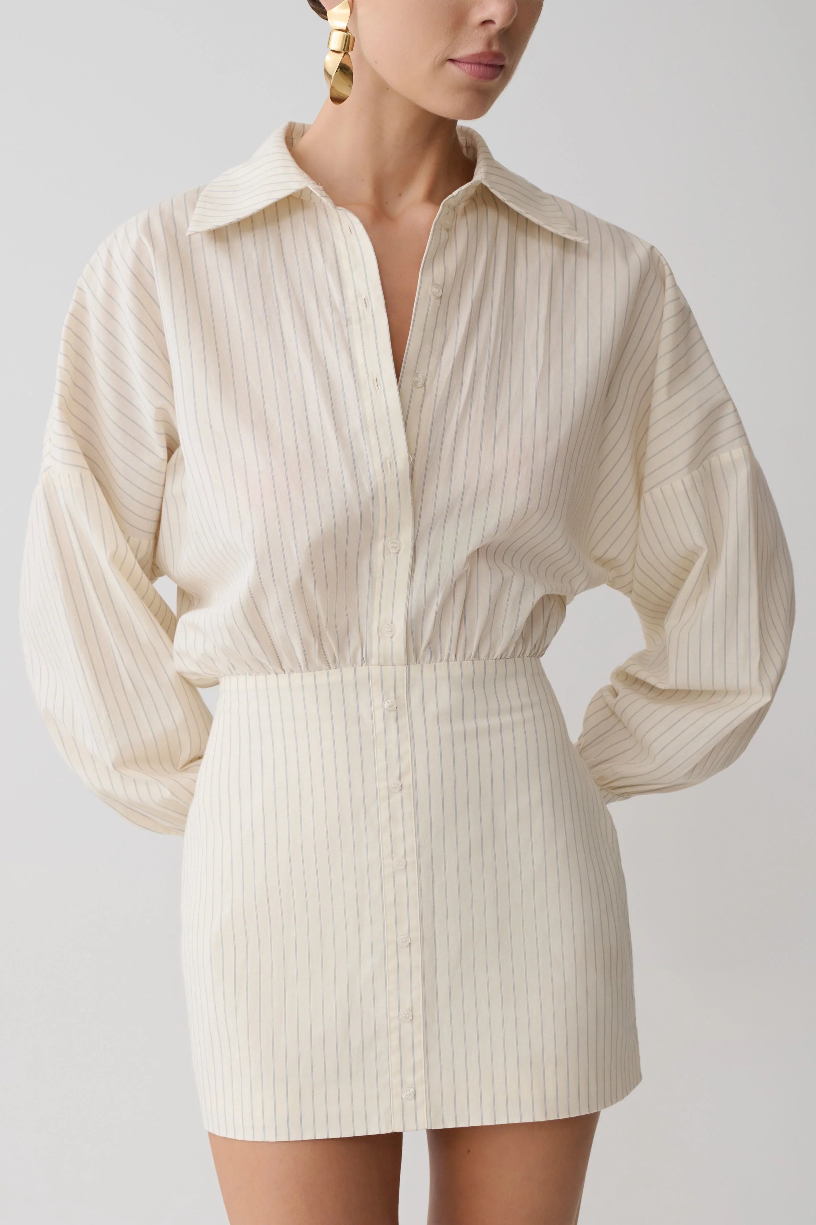 Ivy Oversize Shirt Mini Dress Stripe