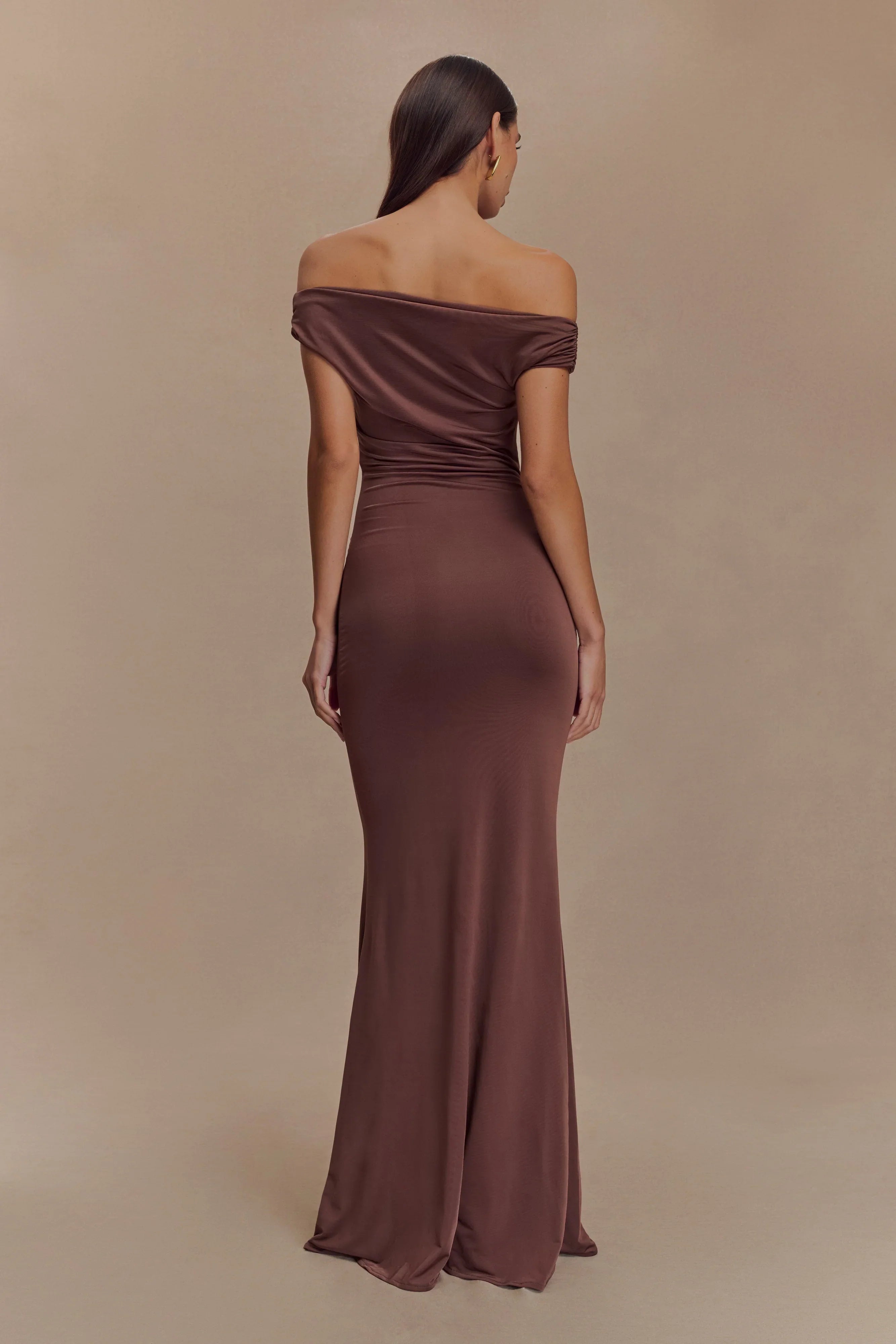 Kinsley Slinky Maxi Dress With Hardware Chocolate