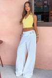Alamara White Floral Detail Wide Leg Pants PRE ORDER