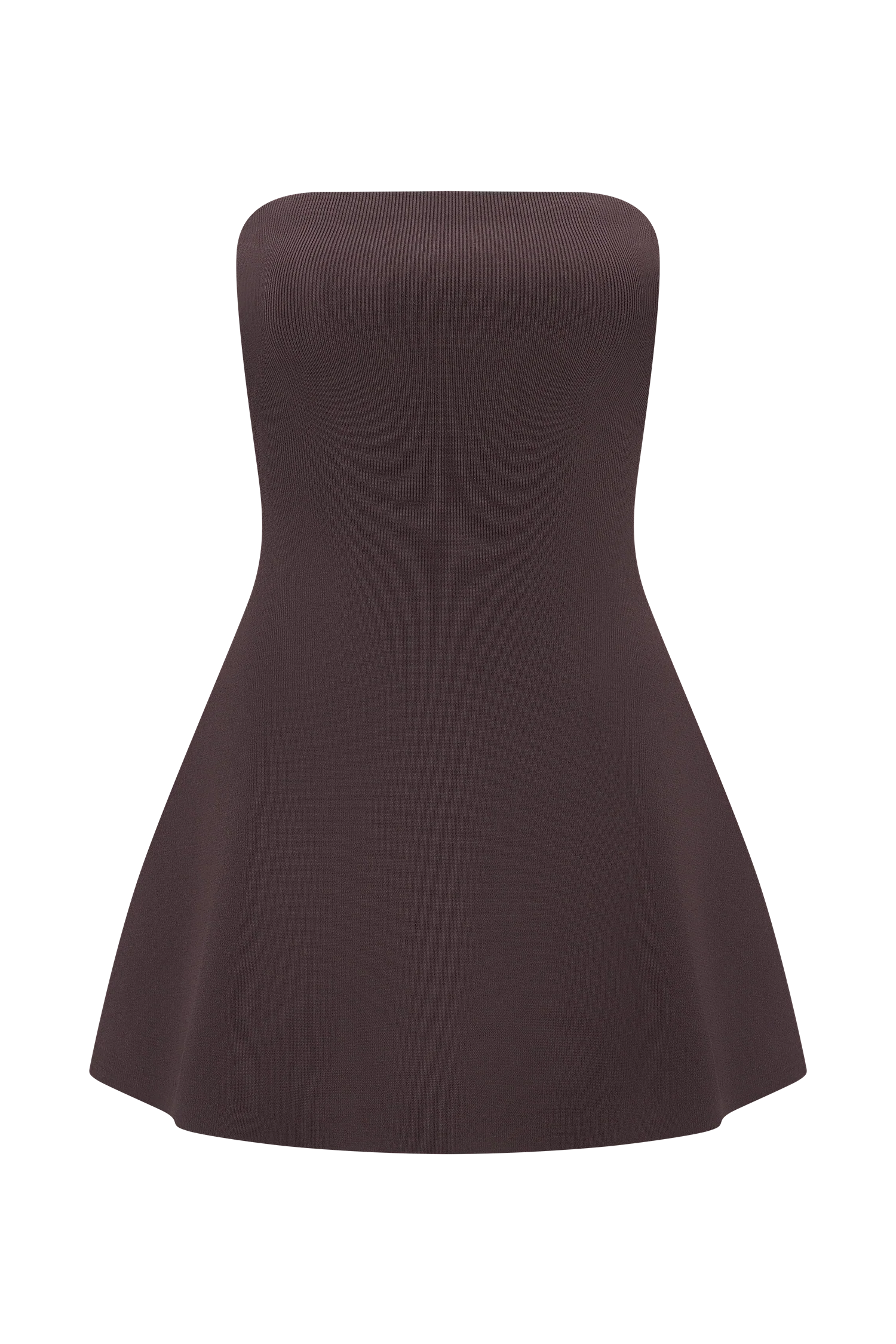 Anette Bandage Knit Strapless Top Chocolate