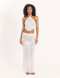 Cream Crochet Halterneck Top
