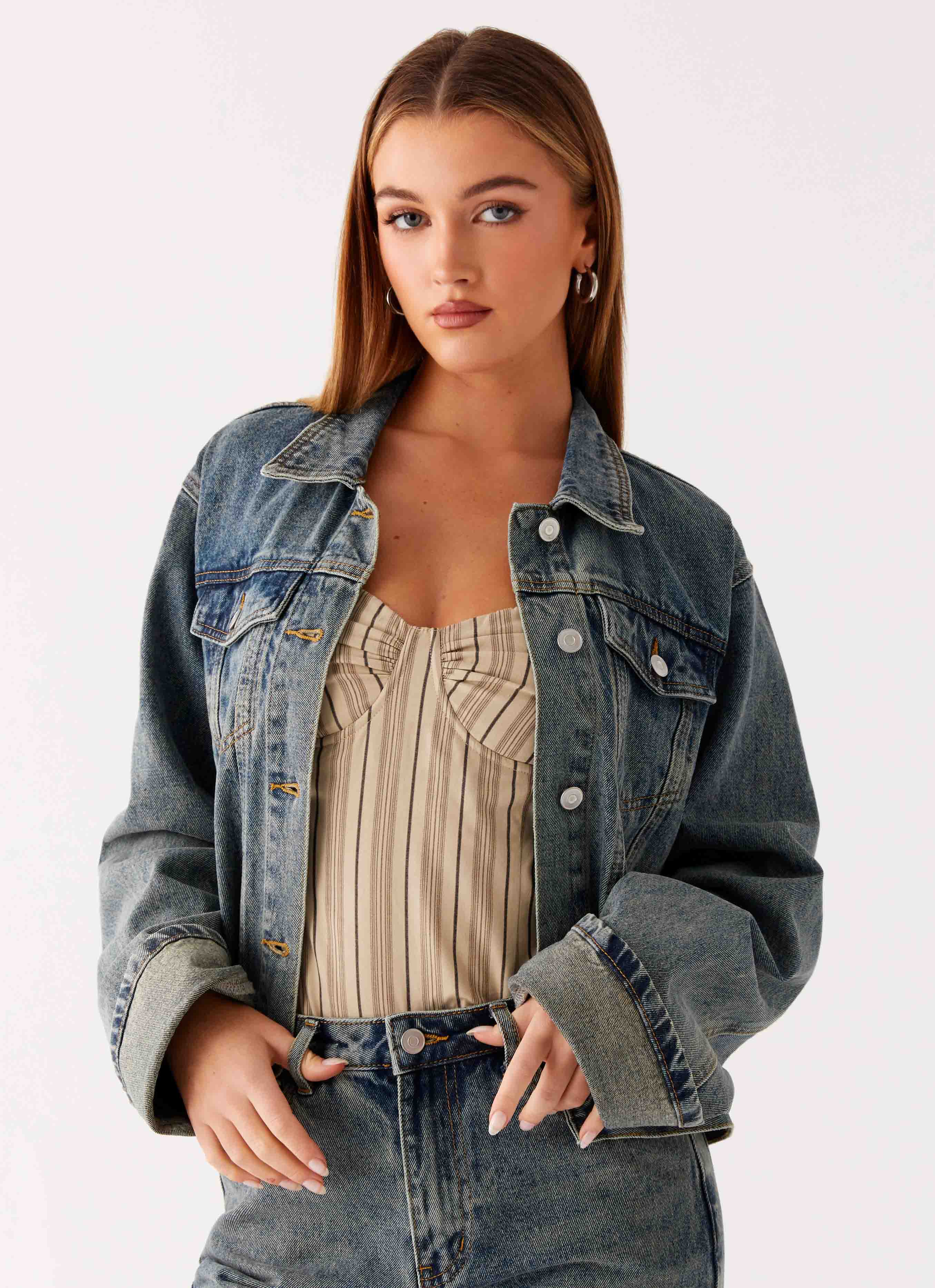Back Again Oversized Denim Jacket Dirty Wash