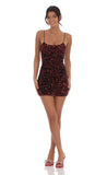 Velvet Red Sequin Bodycon Dress Black