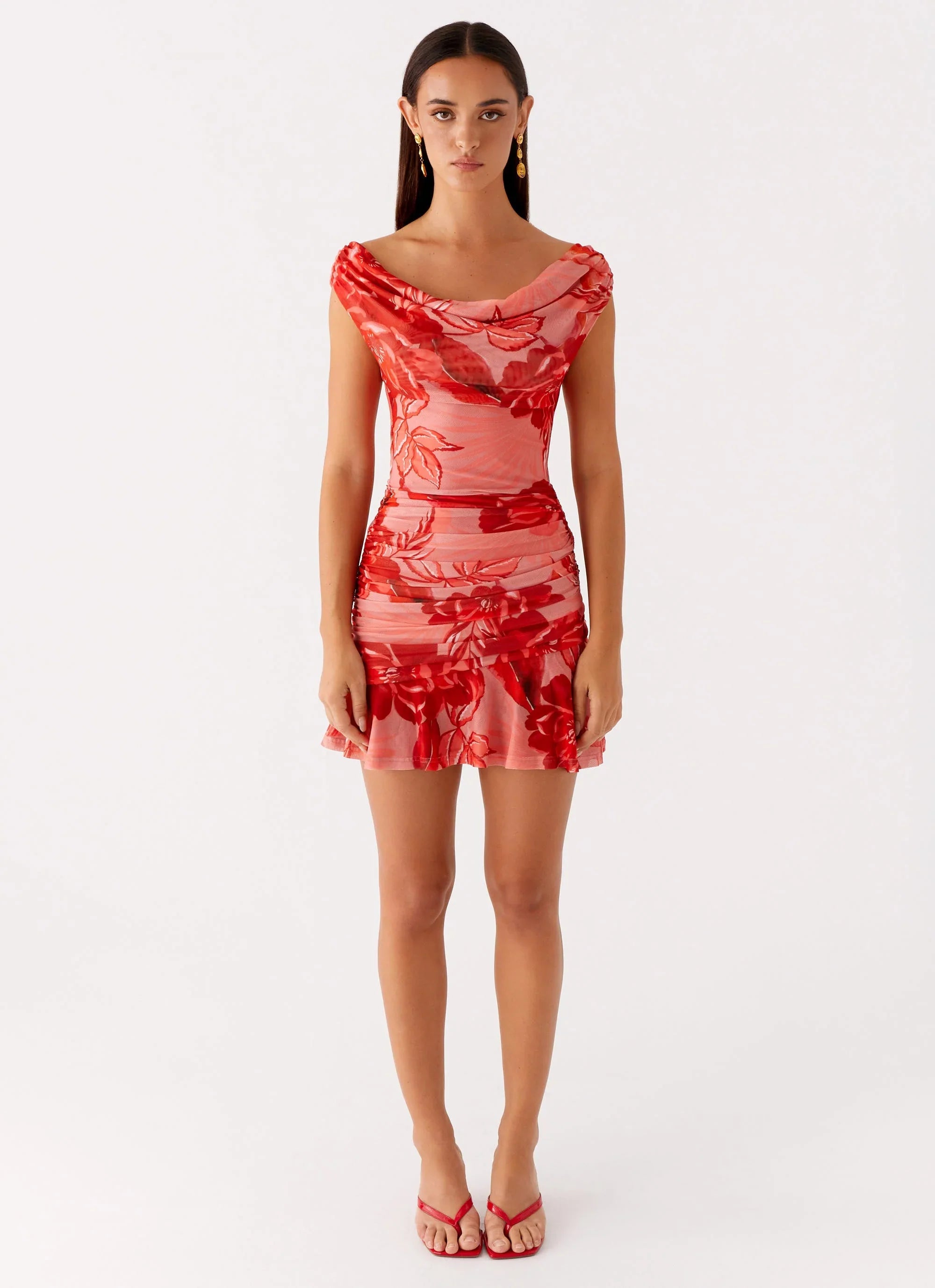 Cait Mini Dress Sicily Sunsets Print