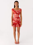 Cait Mini Dress Sicily Sunsets Print