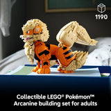 LEGO Pokémon Arcanine 72160 Collectible Building Set for Adults Ages 18 Posable Pokémon Model Kit for Display Bedroom Desk or Book Shelf Decor
