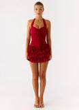 Someone Else Halter Top Dark Cherry