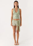 Talk Too Much Halter Top Wispy Fern
