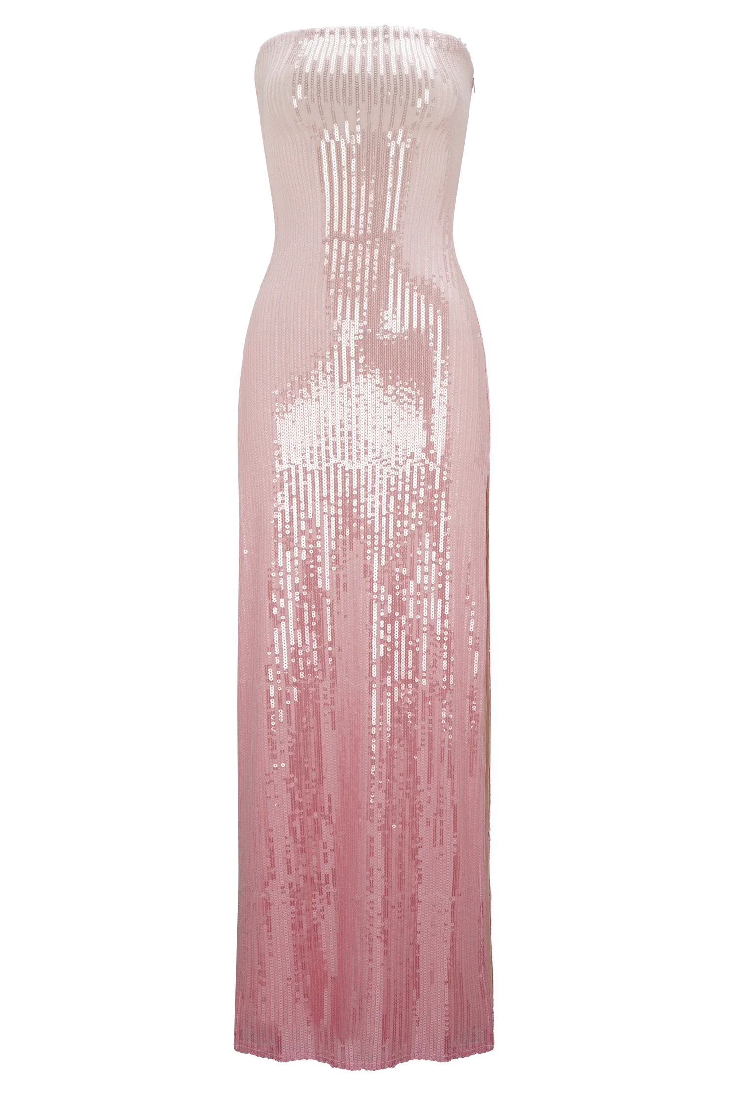 Miranda Strapless Sequin Maxi Dress Ombre Pink