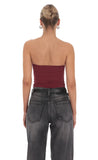 Embellished Tube Top in Burgundy