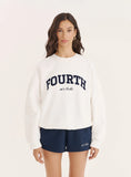 White Fourth Embroidered Branded Sweatshirt