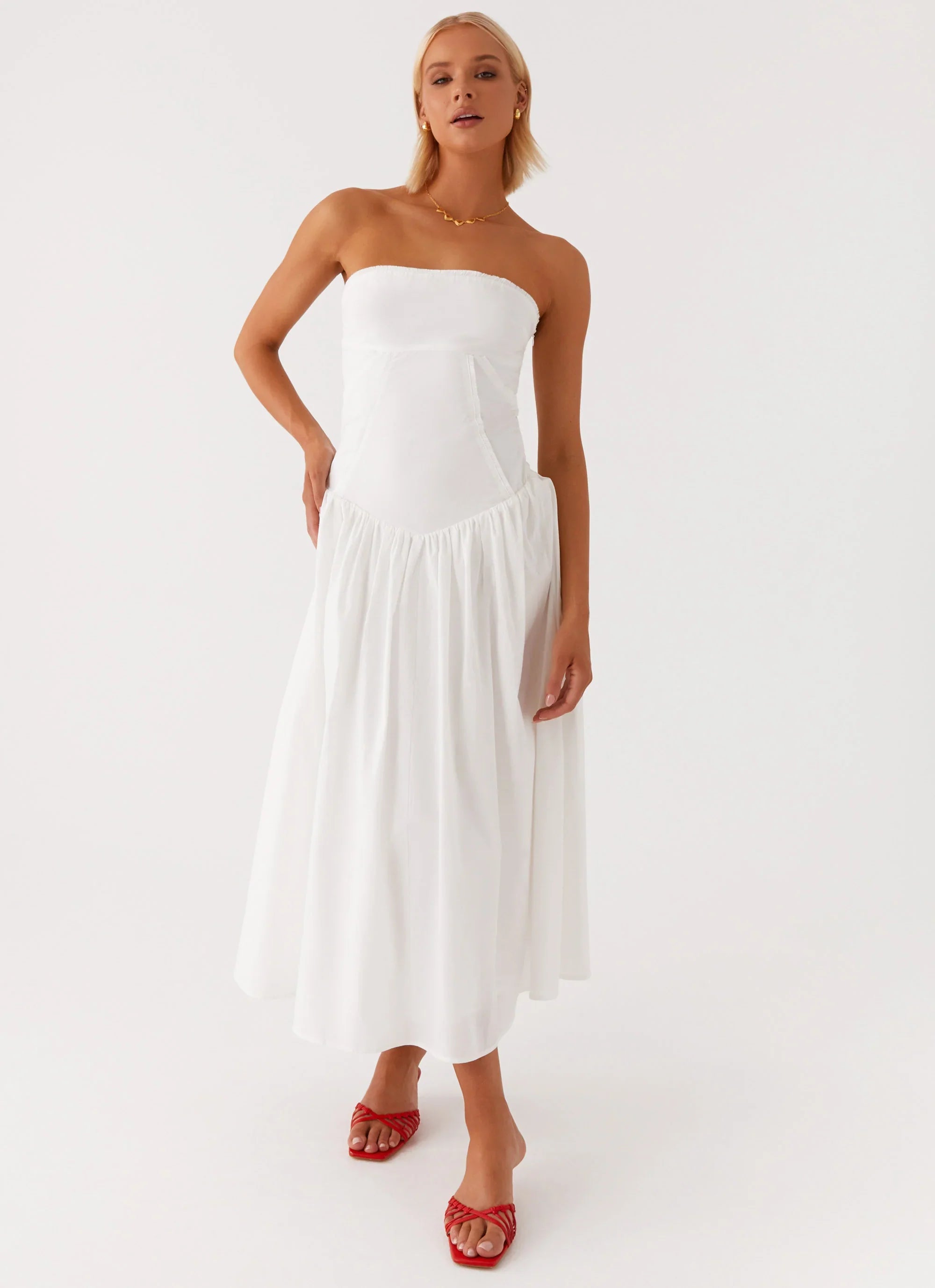 Larnie Midi Dress White