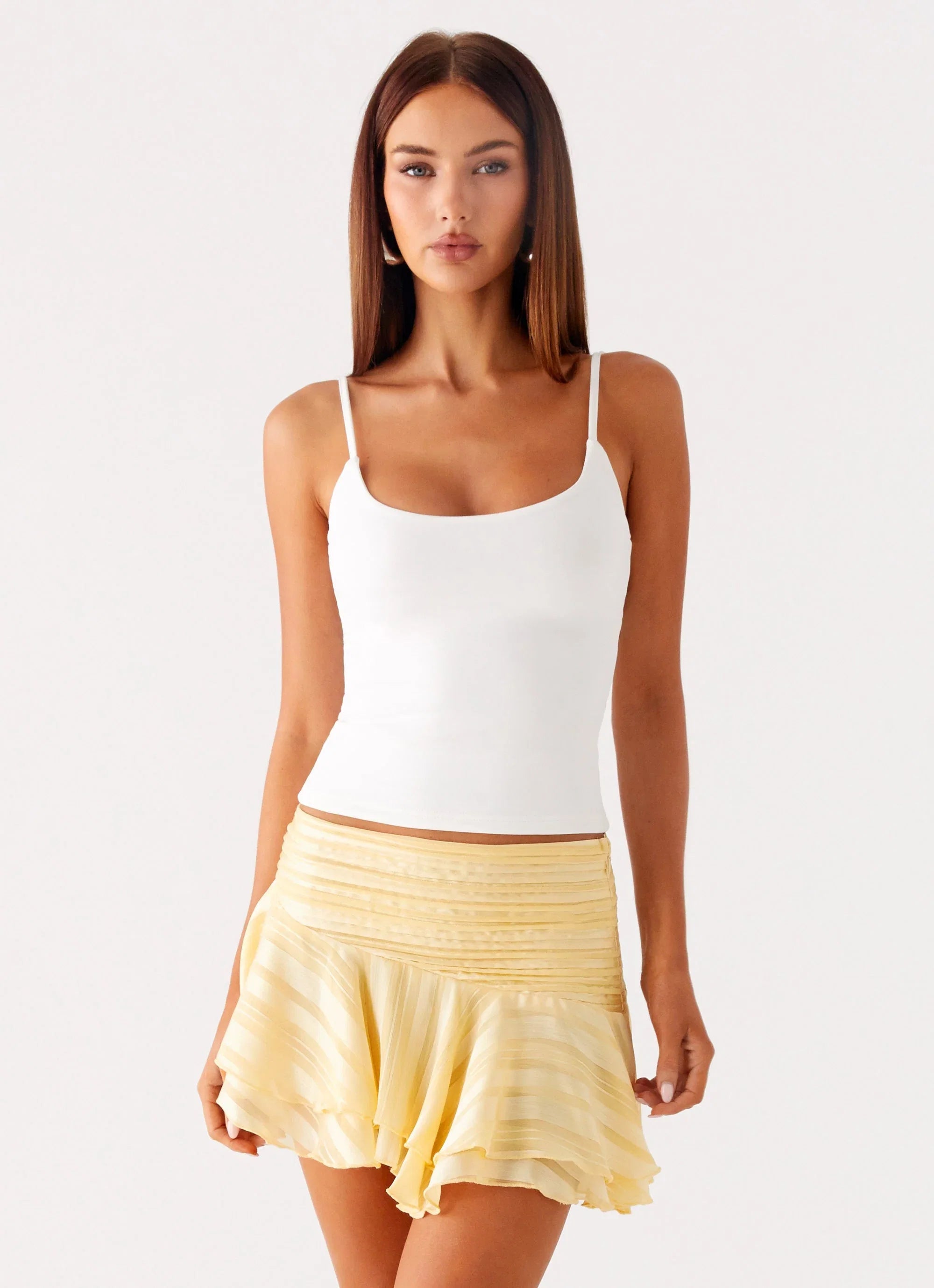 Willow Chiffon Mini Skirt Yellow