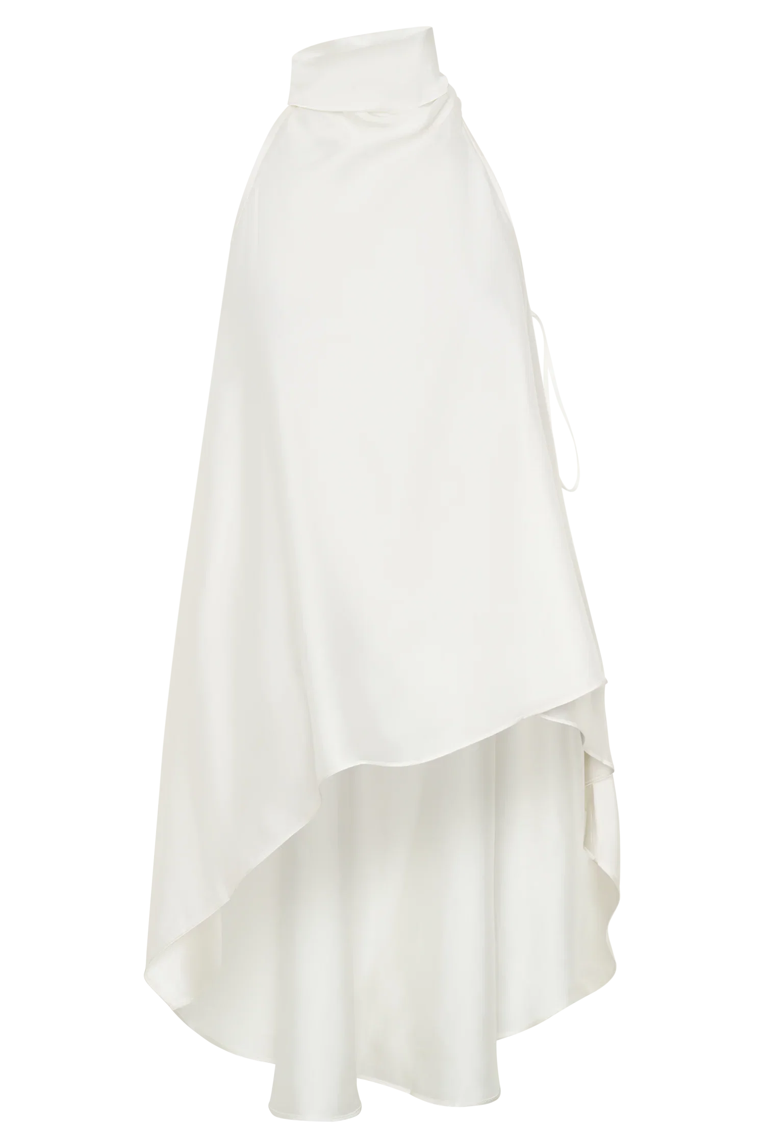 Sydney Asymmetrical Satin Halter Top Ivory