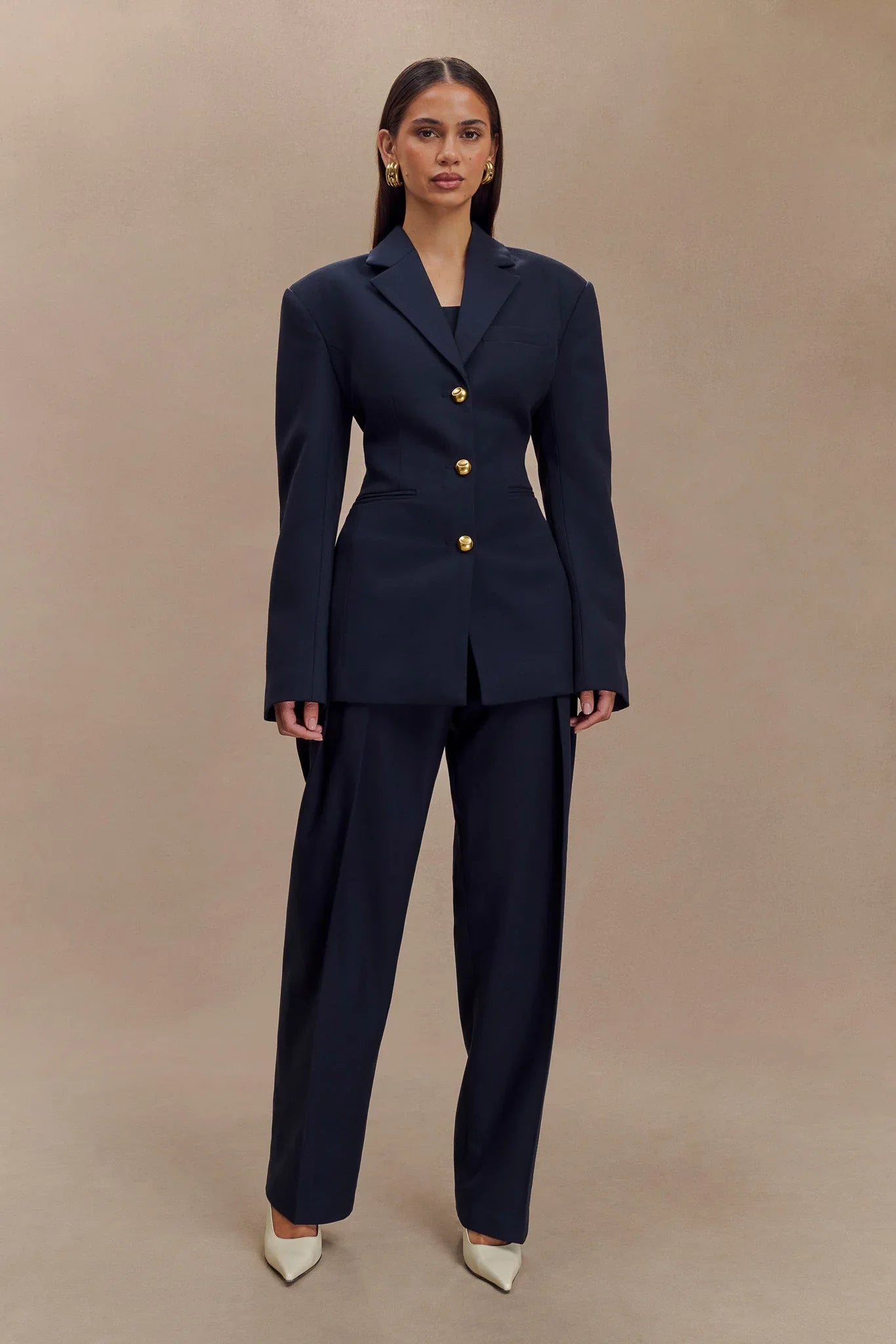 Bellamy Cinched Blazer Dark Navy
