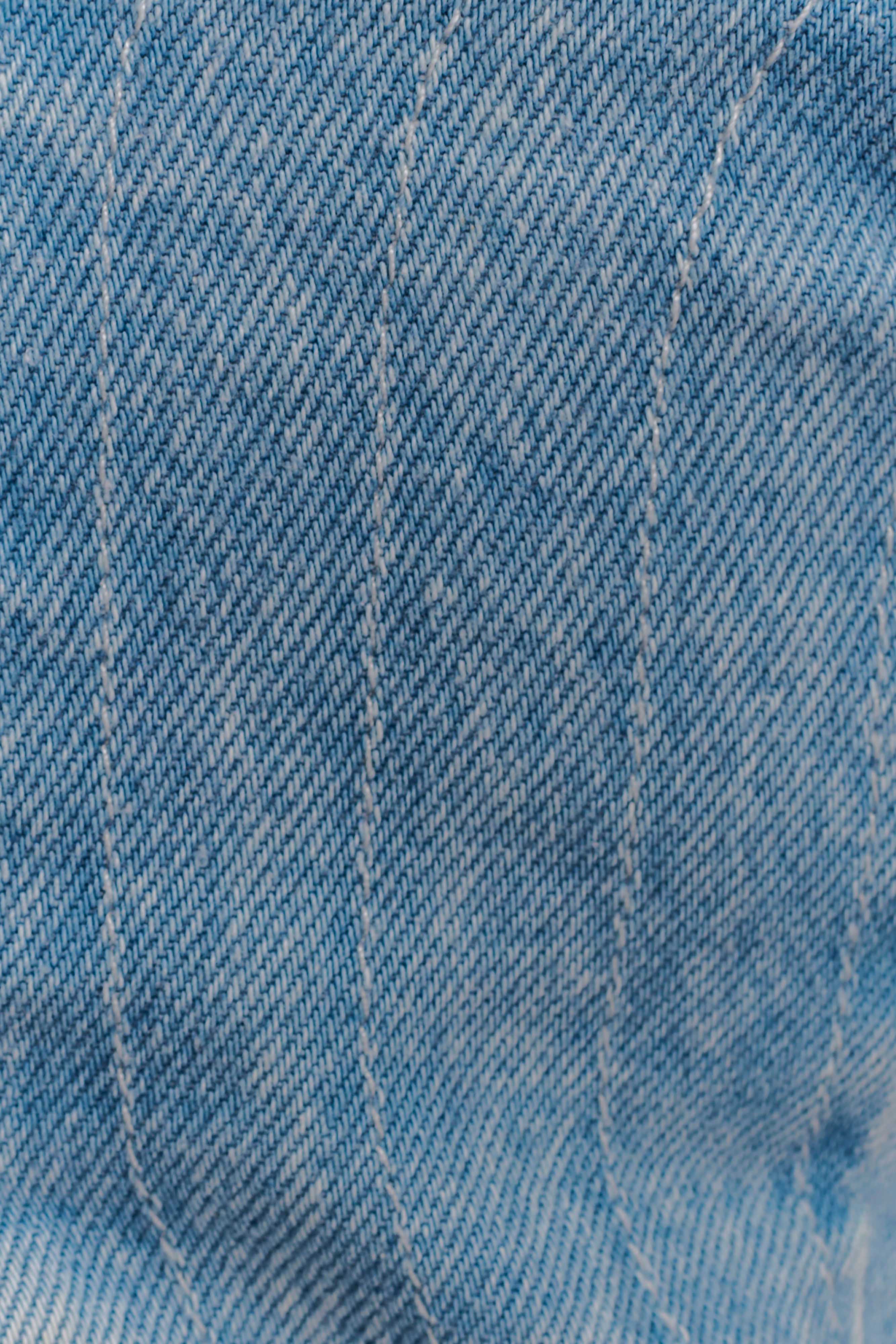 Tully Strapless Topstitch Denim Top 80S Blue