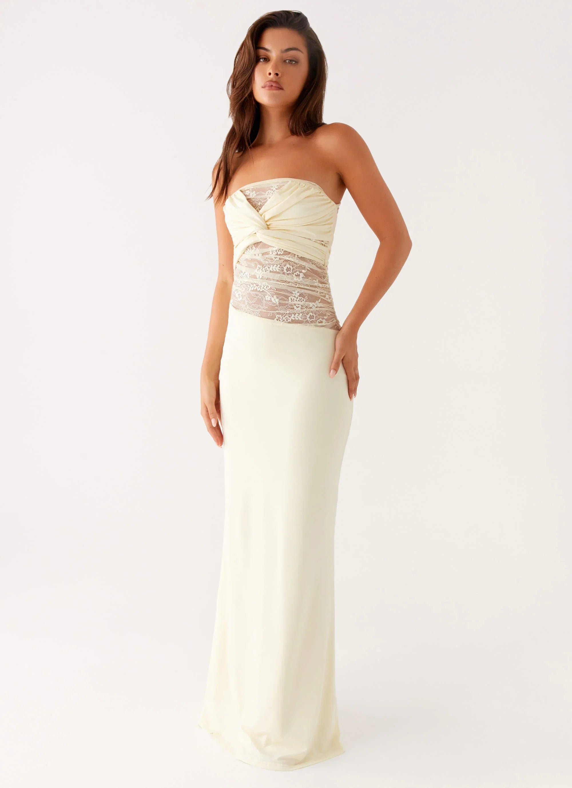 Sweet Energy Strapless Maxi Dress Yellow