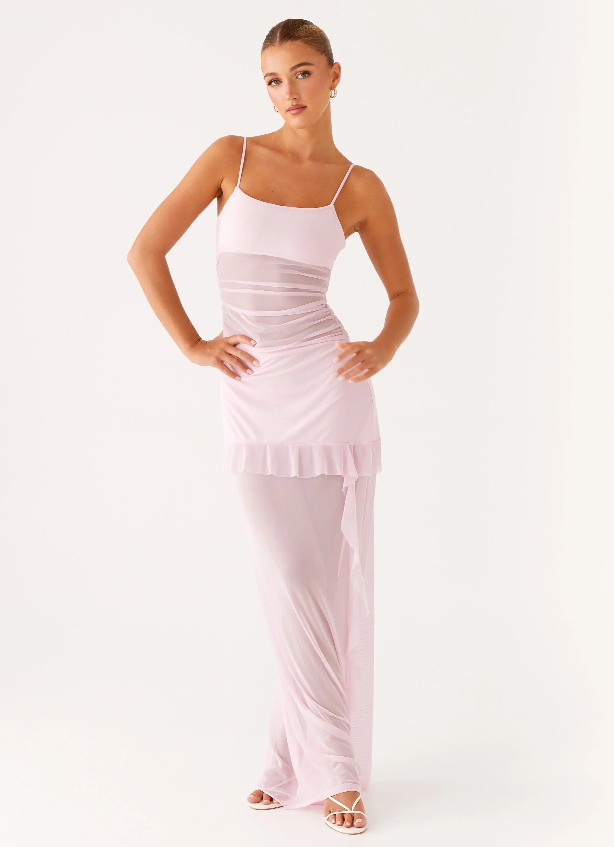 Jenni Ruffle Maxi Dress Pink