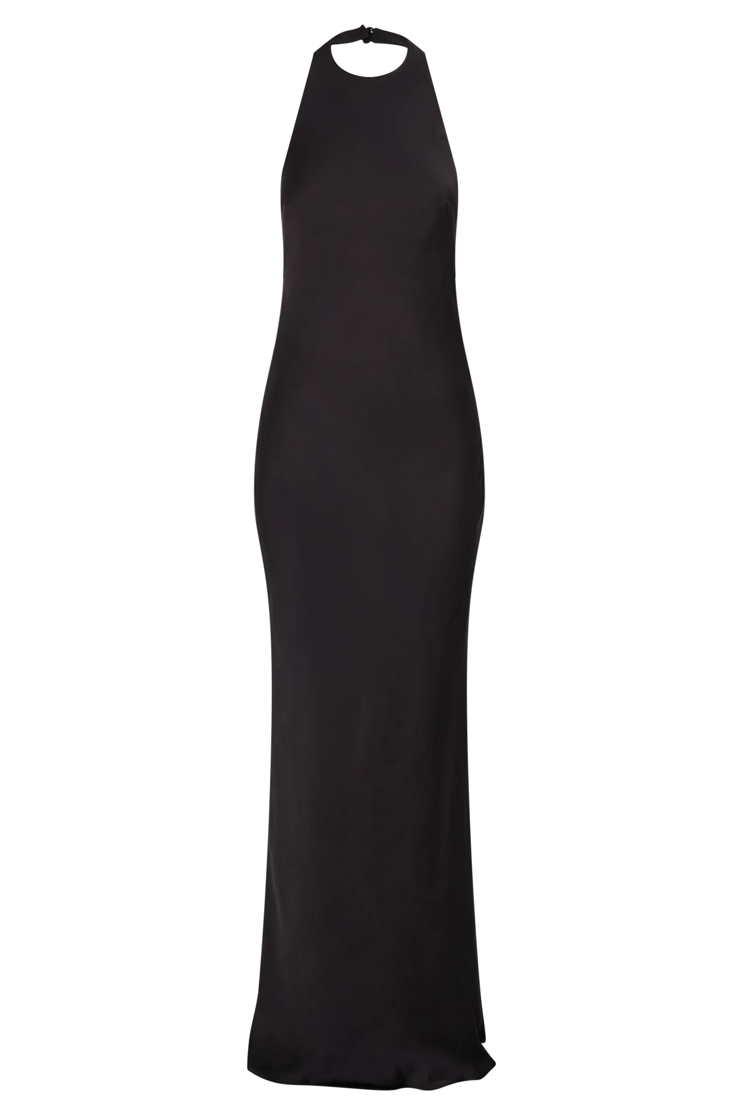 Rinna Satin Halter Maxi Dress Black