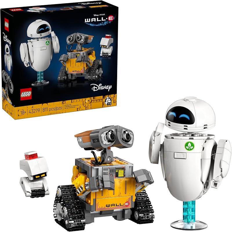 LEGO Disney Pixar Wall E EVE Building Set for Adults Ages 18 Home Office Book Shelf or Room Decor for Disney Fans Gift Ideas for Men Women 43279