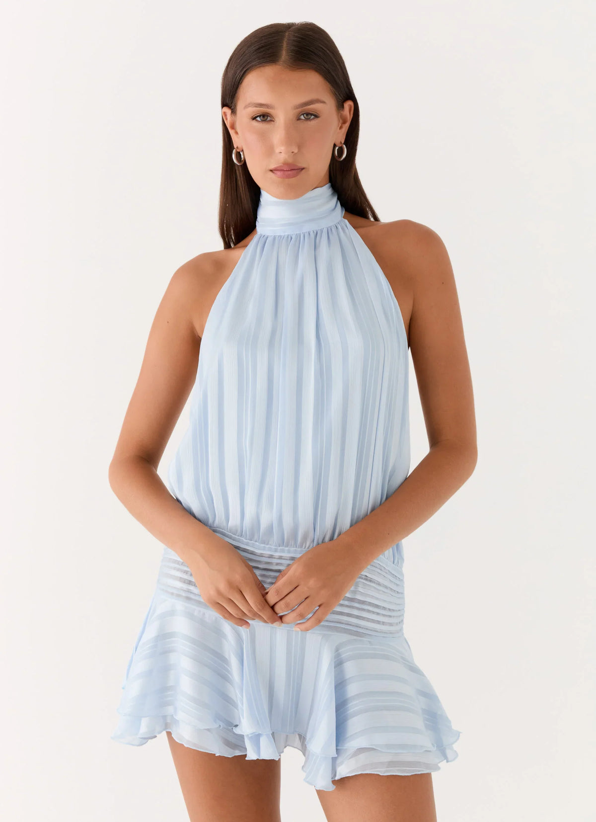 Willow Chiffon Mini Dress Blue