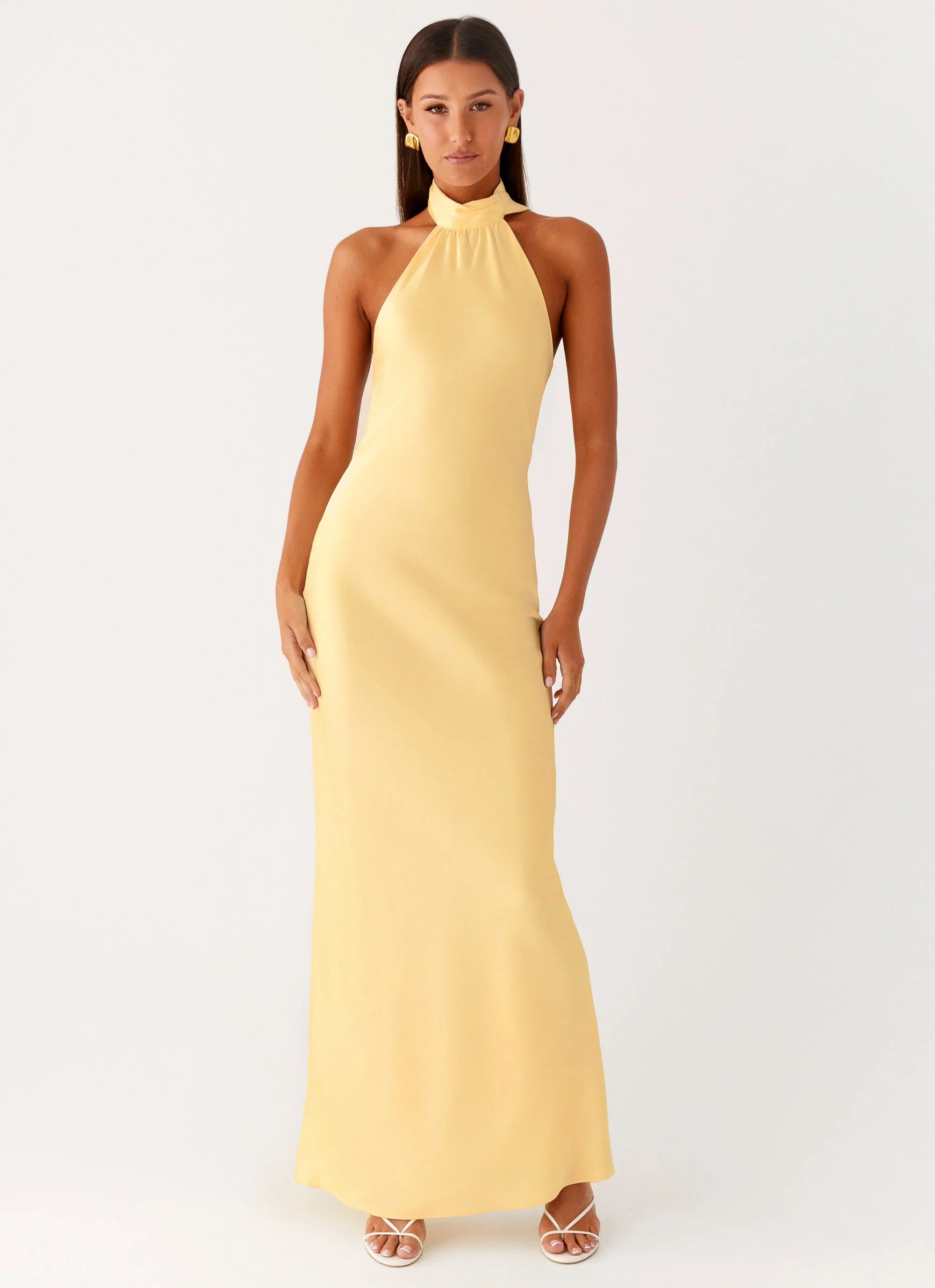 Keena Scarf Maxi Dress Lemon