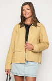 Jemma Cream Contrast Canvas Jacket