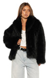 It Girl Black Faux Fur Jacket