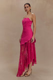 Aleena Satin And Lace Maxi Dress Dragonfruit