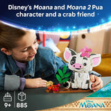 LEGO Disney Moana Pua 43292 Building Toys for Girls Boys Ages 9 Moana Displayable Toy for Bedroom Desk 885 pieces Gift for Birthdays
