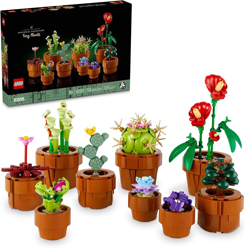 LEGO Botanicals Tiny Plants Artificial Fake Indoor Plant Building Set for Home Kitchen Desk Decoration Adults Ages 18 Gift for Birthdays 10329