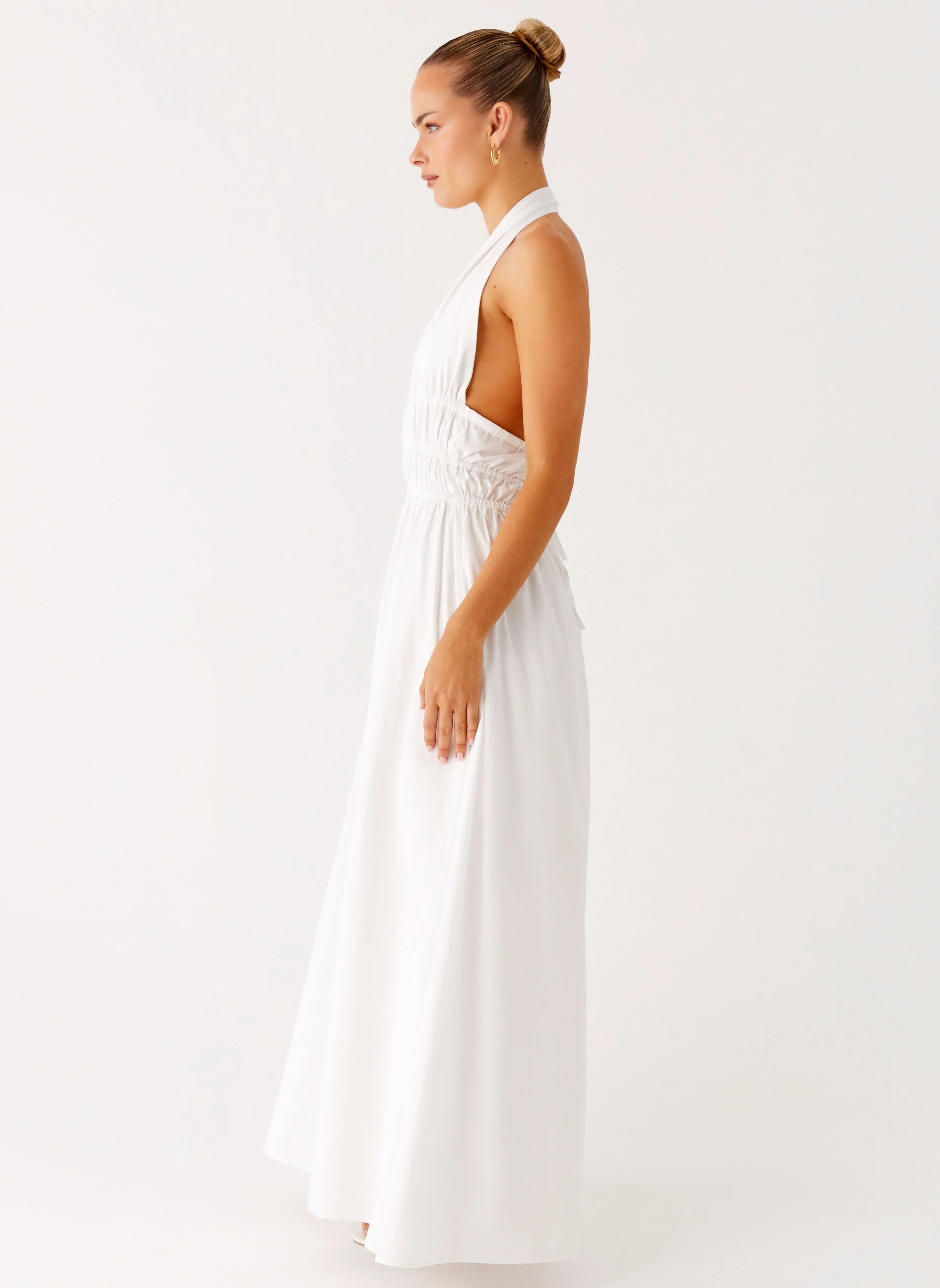 Figaro Halter Maxi Dress White