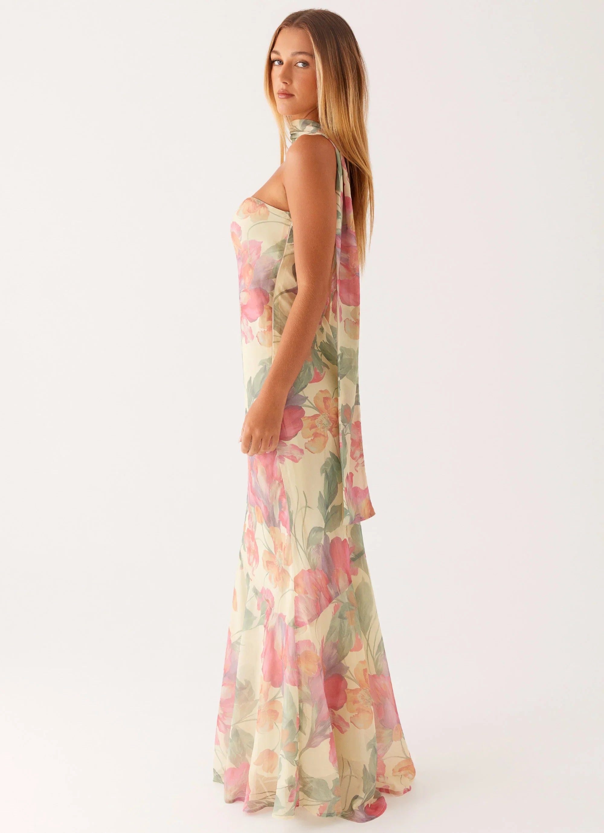 Under The Pagoda Maxi Dress Yellow Peony